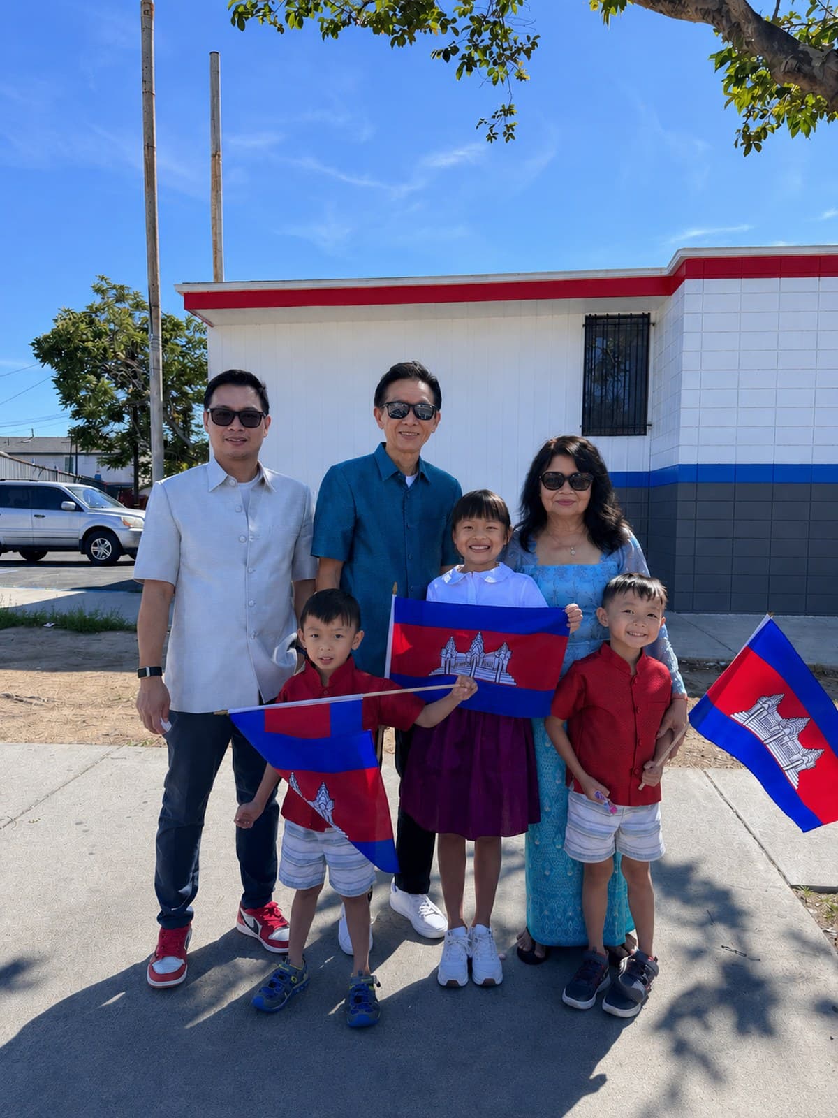 The Lam family celebrating Cambodian heritage at the Cambodia Town Parade
